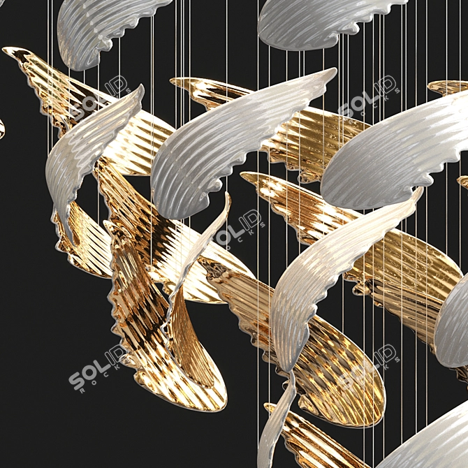 Winged Elegance: Sans Souci Chandelier 3D model image 3