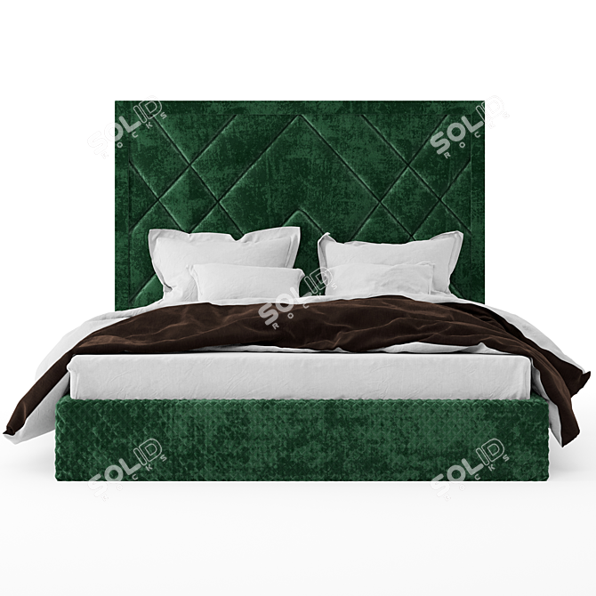 Premium Slumber Haven Bed 3D model image 4