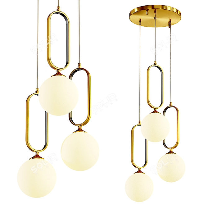 Brass Hanging Lamp: Aliexpress 3D model image 1