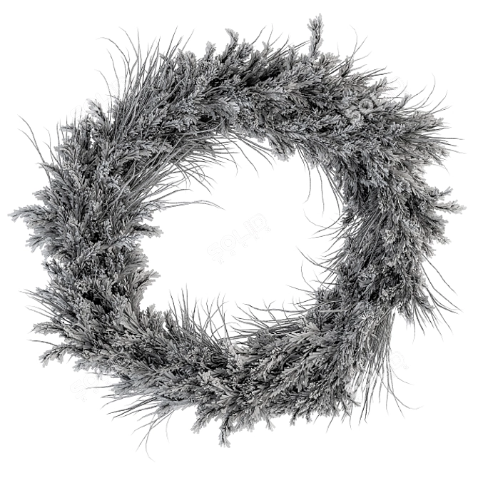 Pampas Wreath Set - 06 3D model image 4