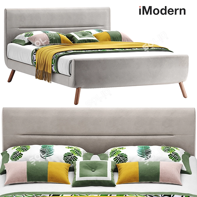 Borneo Bed: Spacious, Stylish, and Versatile 3D model image 2