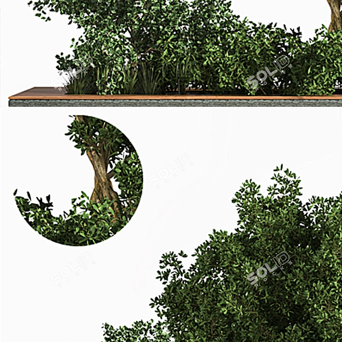 Grass & Tree Garden Set 3D model image 2