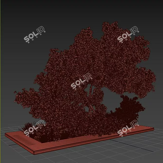 Grass & Tree Garden Set 3D model image 4