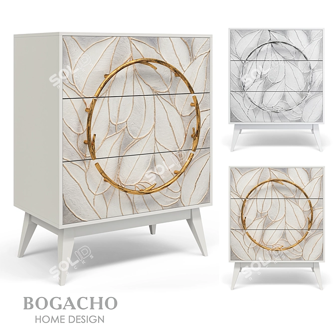 Artisanal Chest of Drawers: Vintage-inspired Handcrafted Design 3D model image 5