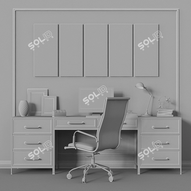 Modern Office Furniture Set 3D model image 2