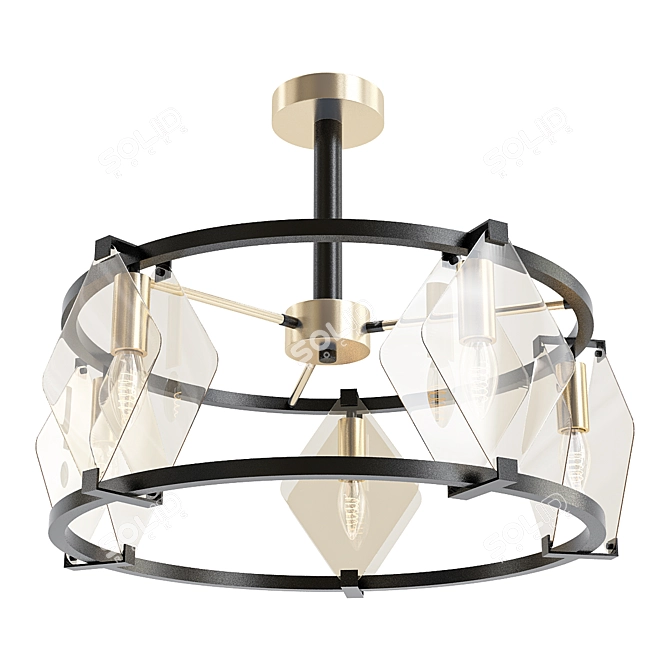 Aragon Black Loft Ceiling Chandelier 3D model image 1