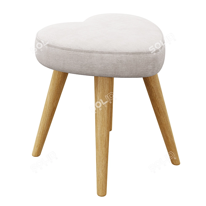 Heart Shape Cushion Stool: Elegant and Comfortable 3D model image 3