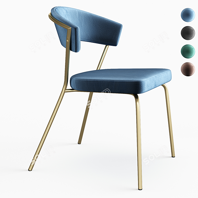 Elegant Castorena Side Chair 3D model image 1