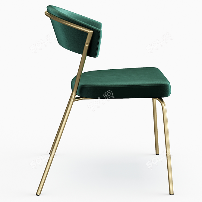 Elegant Castorena Side Chair 3D model image 3