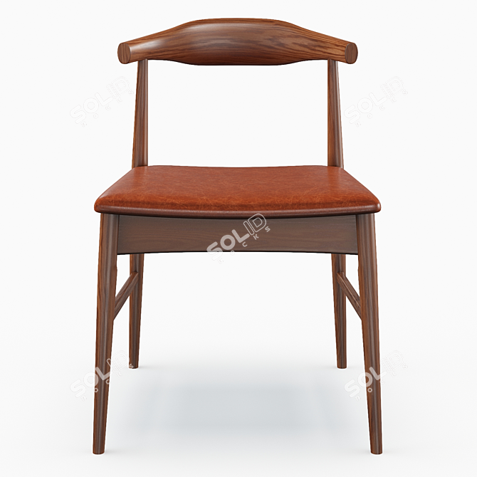 Sleek Black Side Chair 3D model image 4