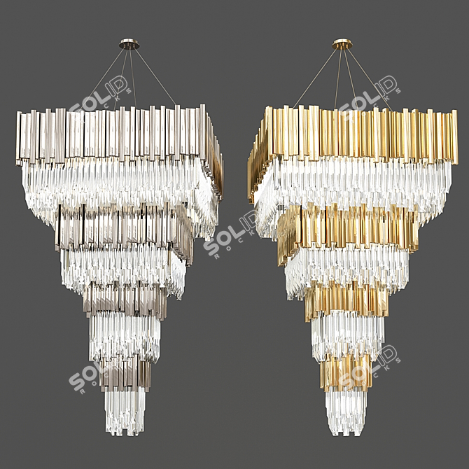 Empire Vintage Crystal Chandelier 3D model image 1