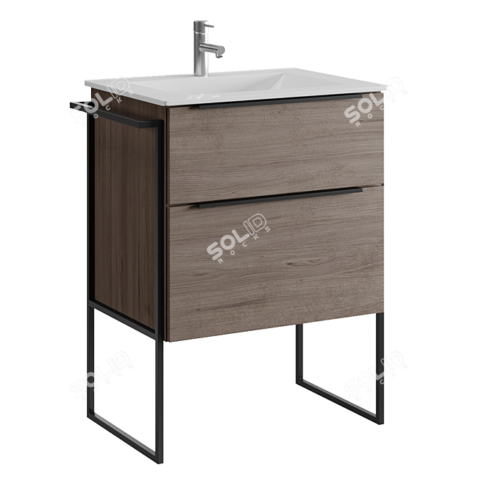 Eviva Marina 24" Natural Oak Vanity 3D model image 1