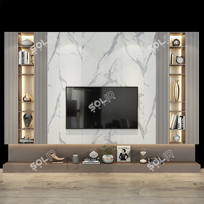 Sleek TV Wall Set 238 3D model image 1