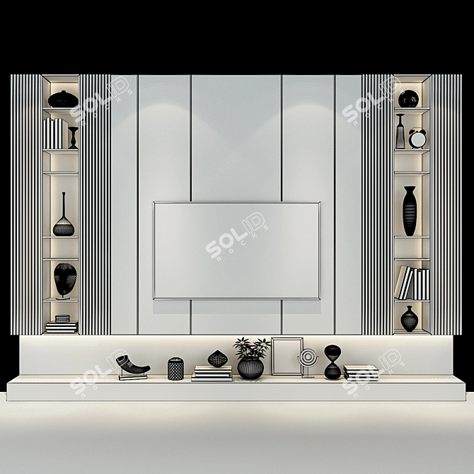 Sleek TV Wall Set 238 3D model image 2