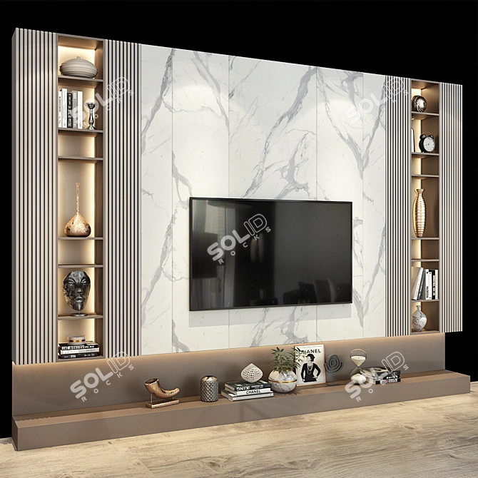 Sleek TV Wall Set 238 3D model image 3