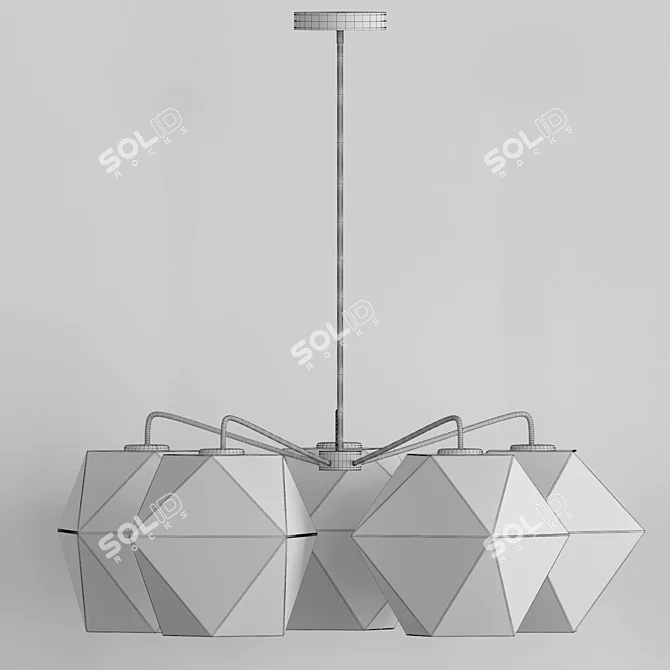 Clear Glass Faceted Chandelier 3D model image 2