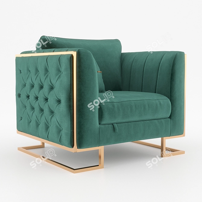 Luxury Luciano Armchair: Elegant Art Deco Design 3D model image 1