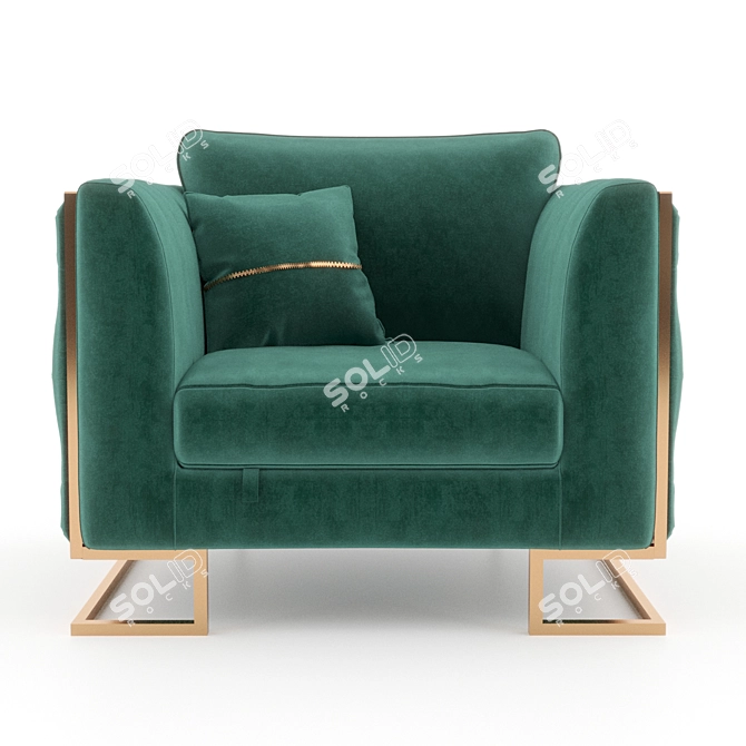 Luxury Luciano Armchair: Elegant Art Deco Design 3D model image 2