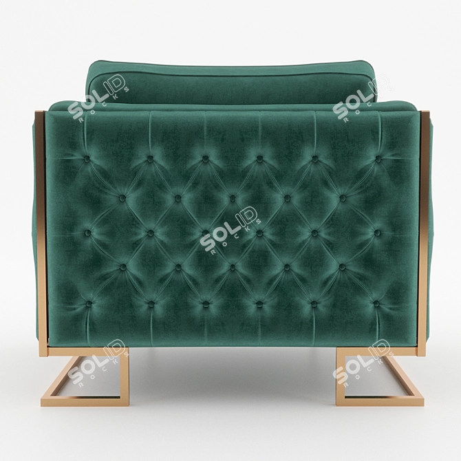 Luxury Luciano Armchair: Elegant Art Deco Design 3D model image 3