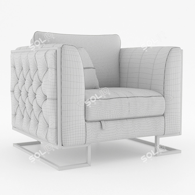 Luxury Luciano Armchair: Elegant Art Deco Design 3D model image 4