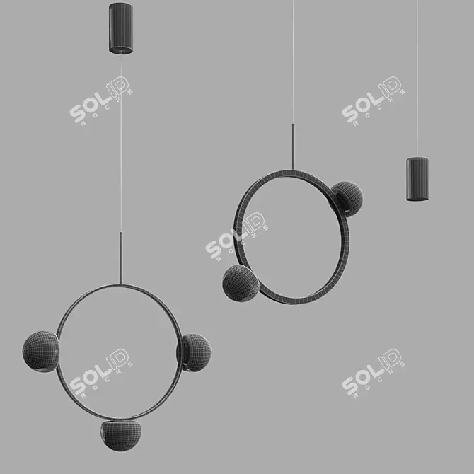 Glowing Circle Pendant Light 3D model image 3