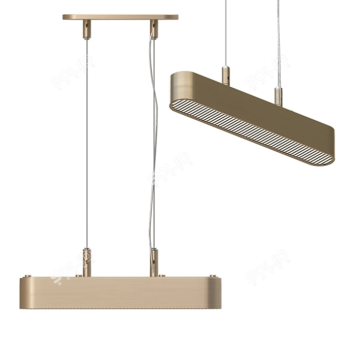 Brass Beam Pendant Light 3D model image 2