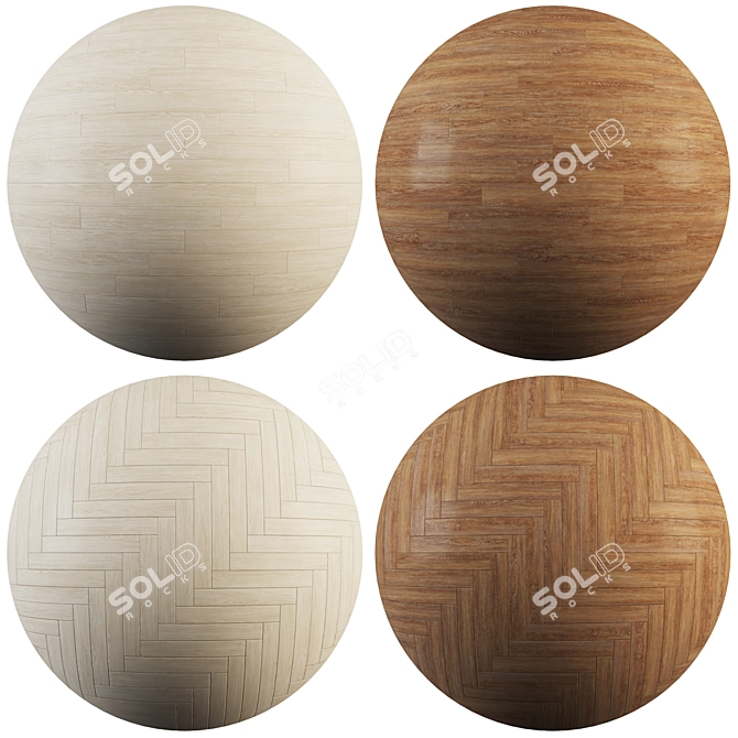 Versatile Parquet Collection: Standard & Herringbone Patterns 3D model image 1