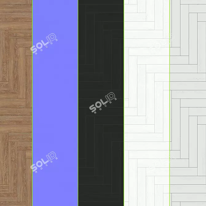 Versatile Parquet Collection: Standard & Herringbone Patterns 3D model image 3