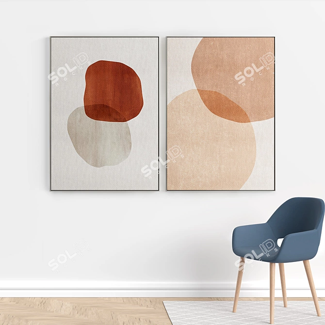 Modern Abstract Photo Frame Set 3D model image 5