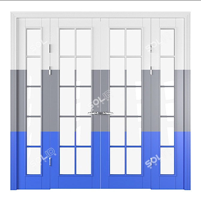 Versatile Door Partition: White, Gray, Blue 3D model image 1