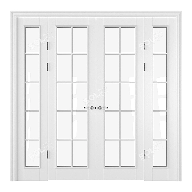 Versatile Door Partition: White, Gray, Blue 3D model image 2