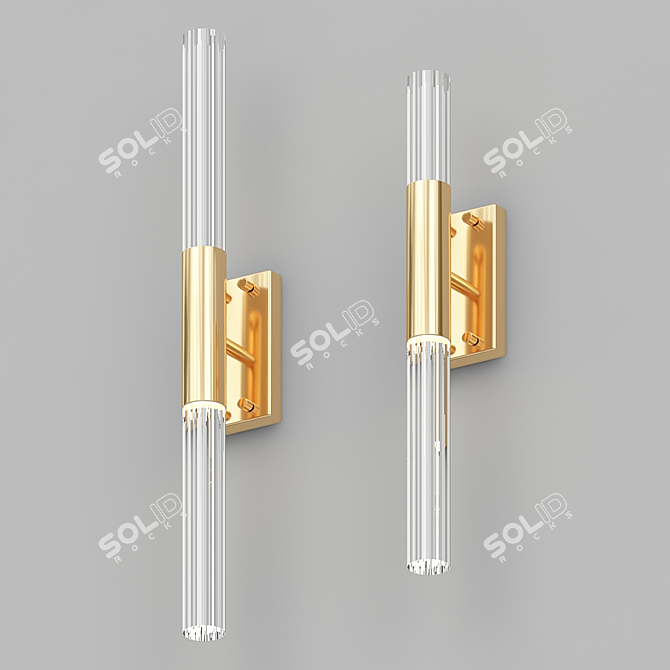 Luxurious Waterfall Wall - Elegant Design & Handcrafted Crystal Tubes 3D model image 1