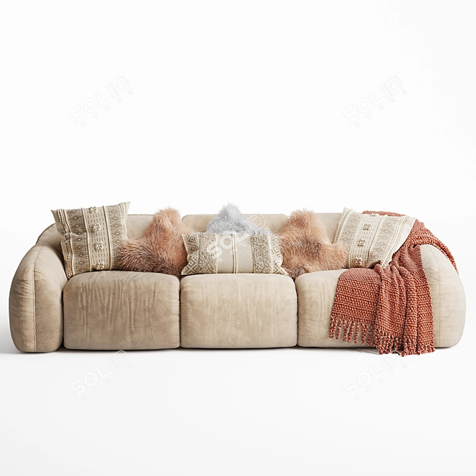 Elegant Busnelli PIUMOTTO Sofa 3D model image 2