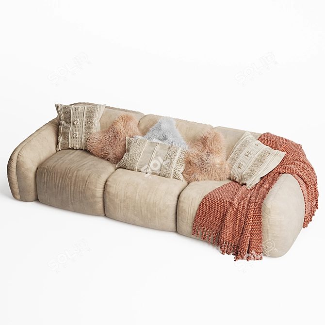 Elegant Busnelli PIUMOTTO Sofa 3D model image 5