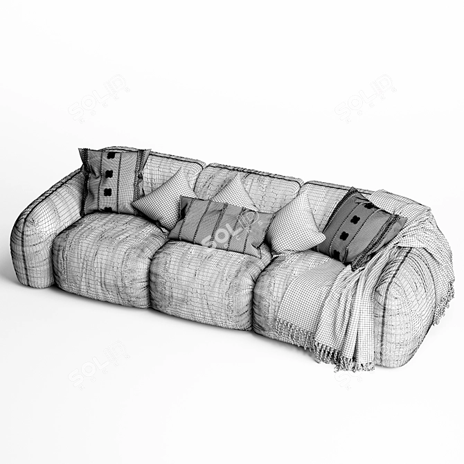 Elegant Busnelli PIUMOTTO Sofa 3D model image 6