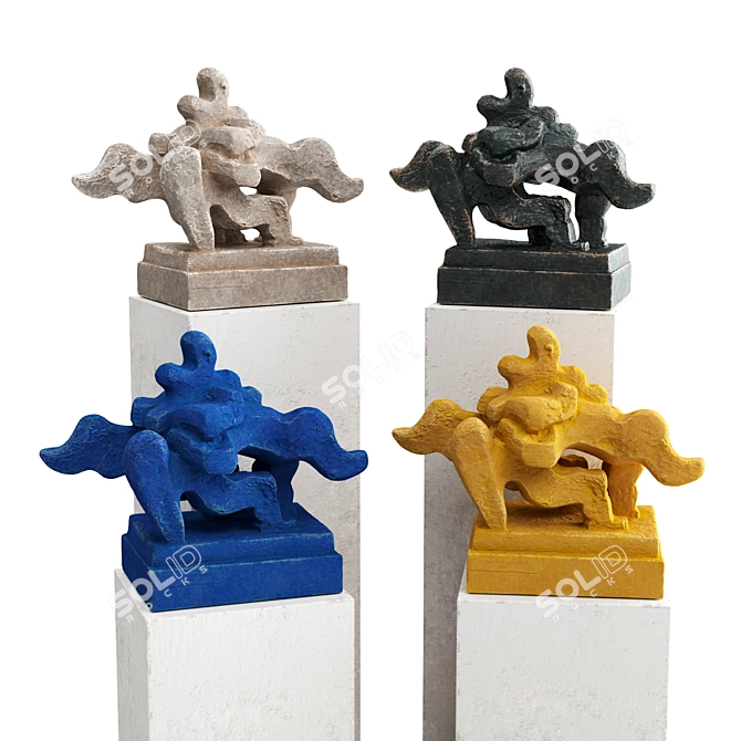 Heavenly Harmony: Jacques Lipchitz Engel Sculpture 3D model image 1