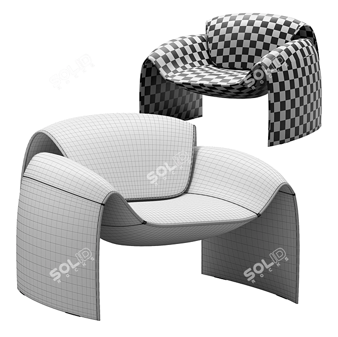 Modern Club-Armchair with Timeless Elegance 3D model image 3