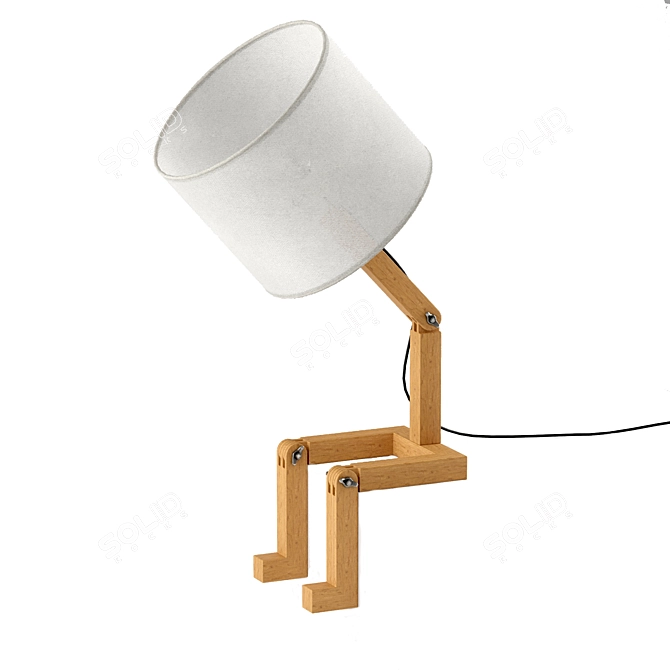 Adjustable Wood Table Lamp 3D model image 1