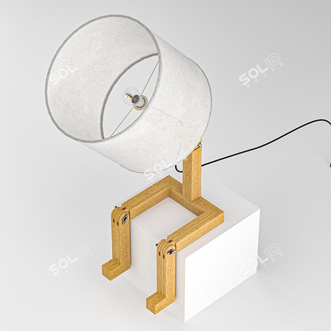 Adjustable Wood Table Lamp 3D model image 2