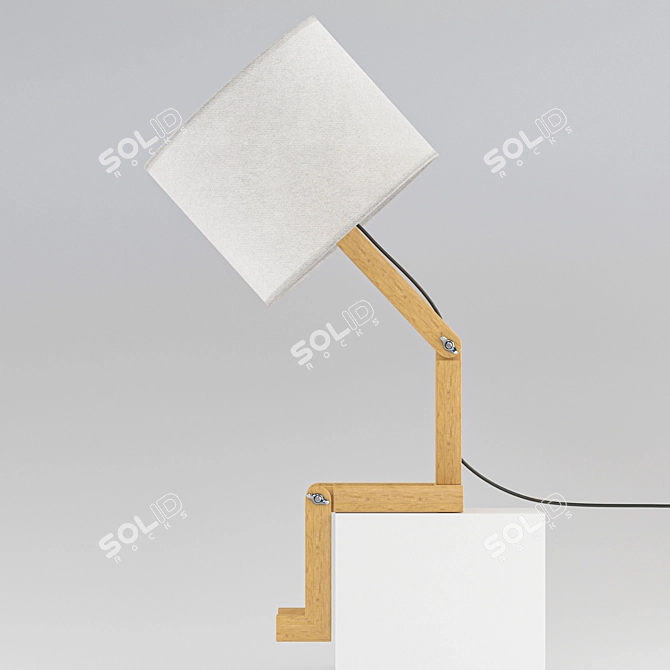 Adjustable Wood Table Lamp 3D model image 3