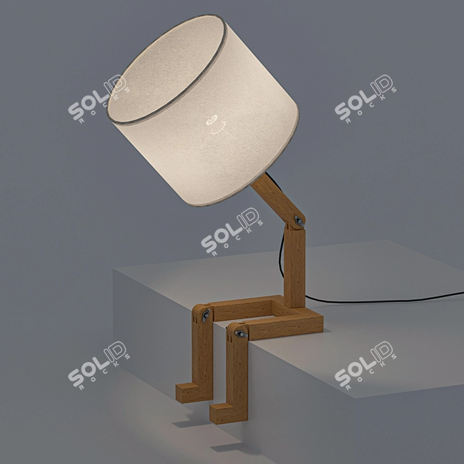 Adjustable Wood Table Lamp 3D model image 4