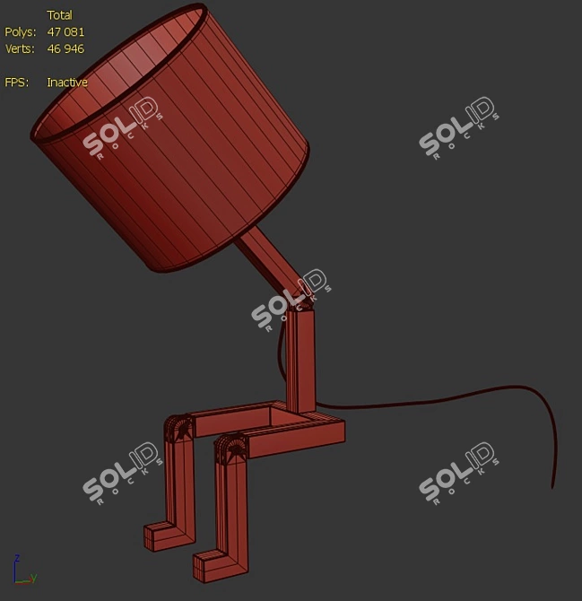 Adjustable Wood Table Lamp 3D model image 5