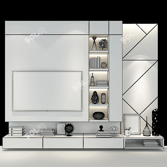 Elegant Storage Cabinet 3D model image 2