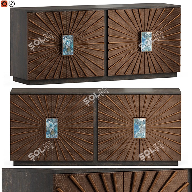 Elegant Tara Hooker Console 3D model image 1