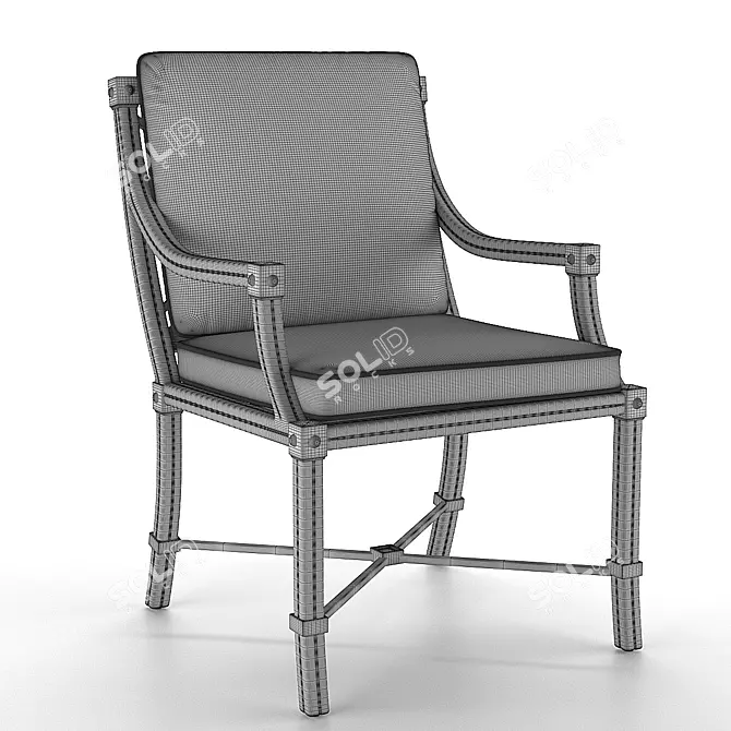 Aristo Cast Aluminum Dining Chair 3D model image 7