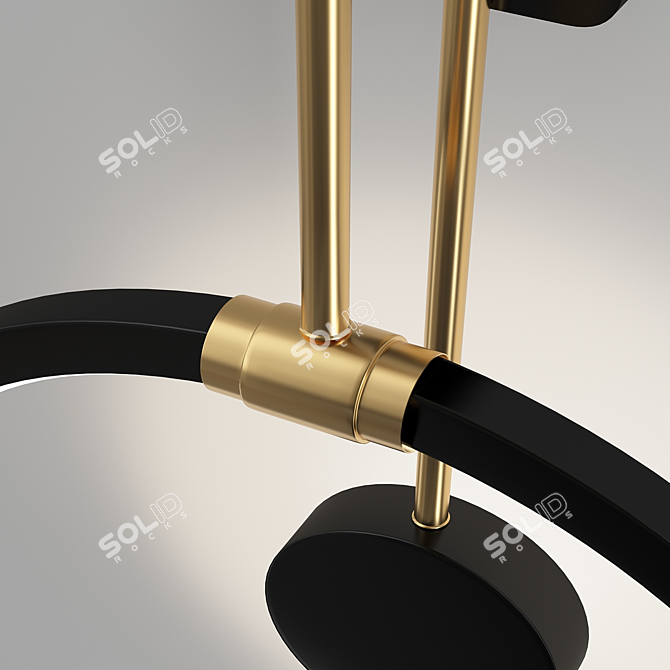 Modern Black Gold LED Wall Sconce 3D model image 2