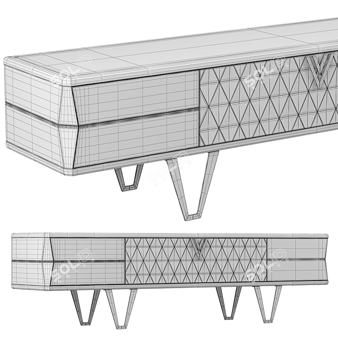 Modern Console Velar: MDF & Marble 3D model image 5