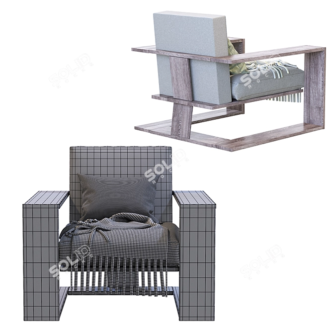Modern Armchair – ROBLE Deluxe 3D model image 5