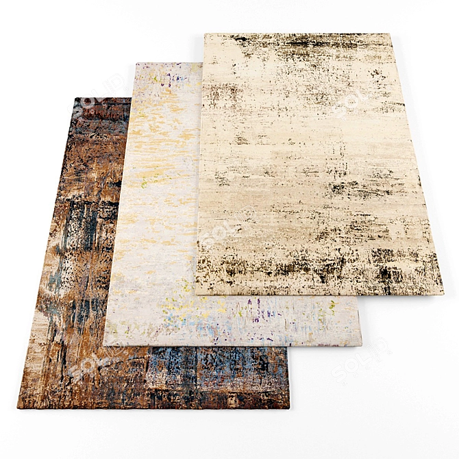 High-Resolution Modern Rugs Set 3D model image 1