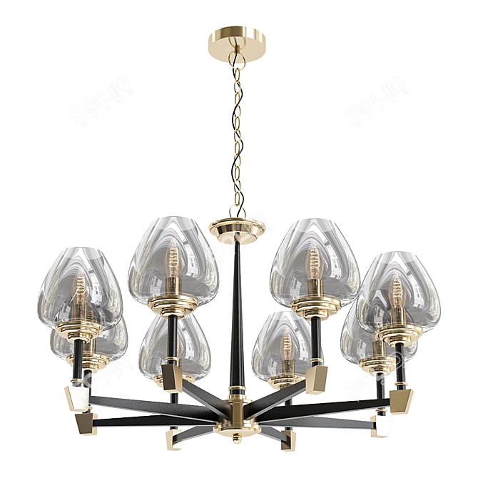 Brass Beauty Pendant Chandelier 3D model image 1